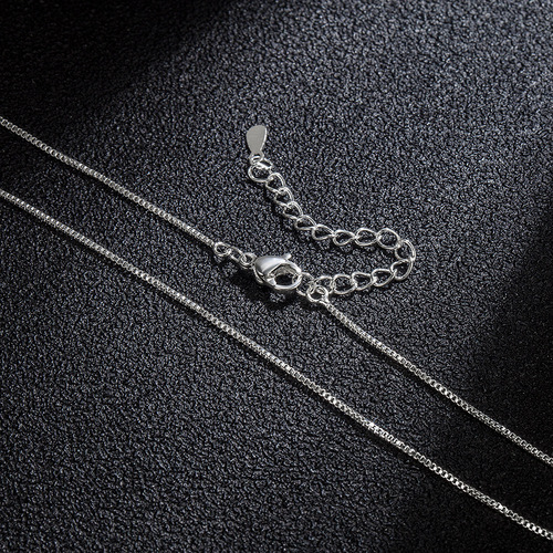 Silver-plated manufacturer women's necklace wholesale temperament necklace box chain single chain short fashion simple square necklace jewelry