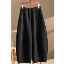 品牌折扣店商场外贸货女装气质百搭藏缺点高腰九分镰刀裤女休闲裤