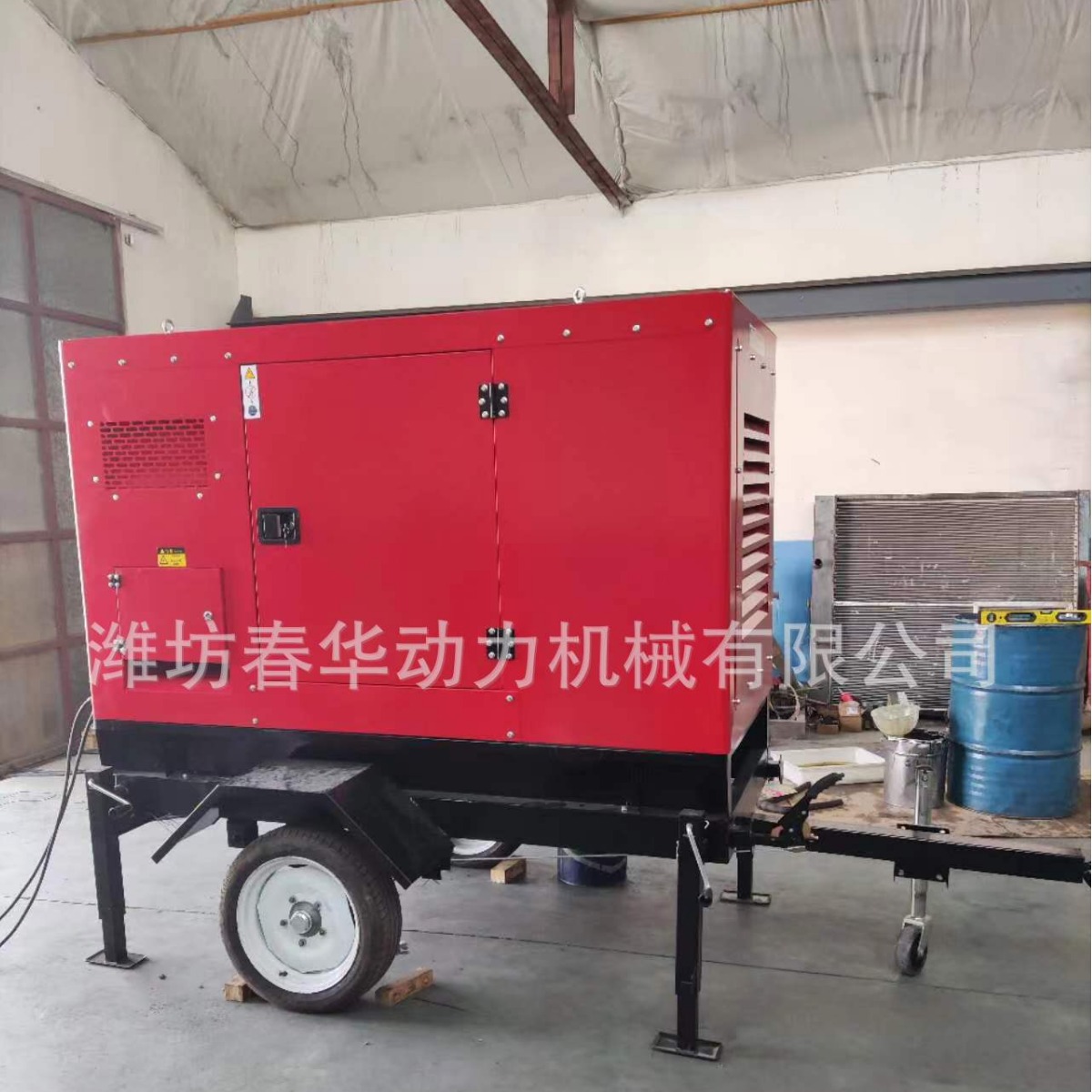 潍柴60KW静音柴油发电电焊一体机  两轮拖车型500A电焊机