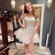 Women's Prom Evening Dress Short A- Swing 2025 New Cocktail Party off-shoulder Princess Dress Cross-border Supply