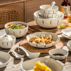 新しい日本式食器セット陶磁器食器セットレトロでシンプルな家庭用高級な食器セット