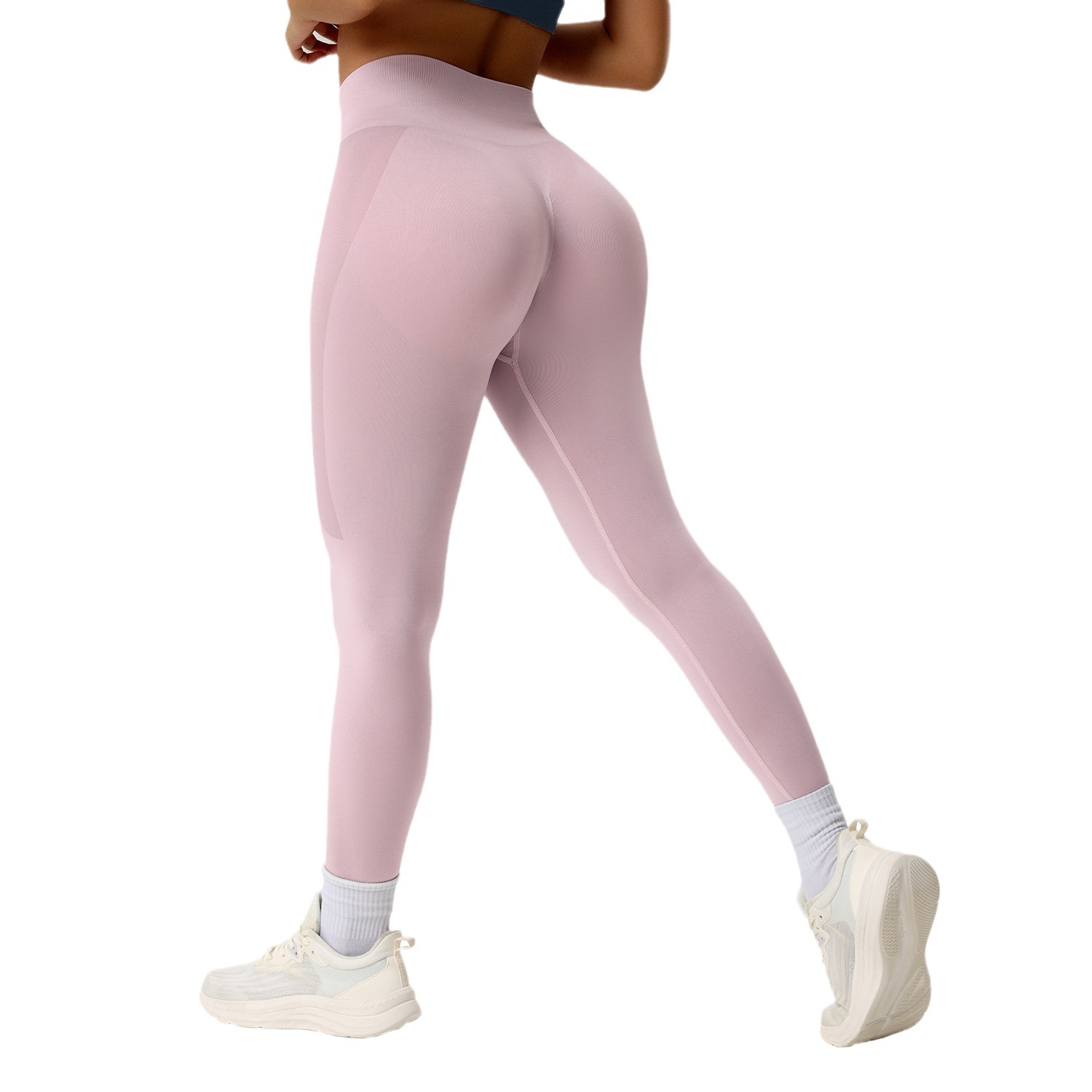 Nuevos pantalones deportivos sin costuras de melocotón de miel en Europa y los Estados Unidos, pantalones deportivos apretados para elevar las caderas, pantalones deportivos de cintura alta para correr al aire libre, secado rápido