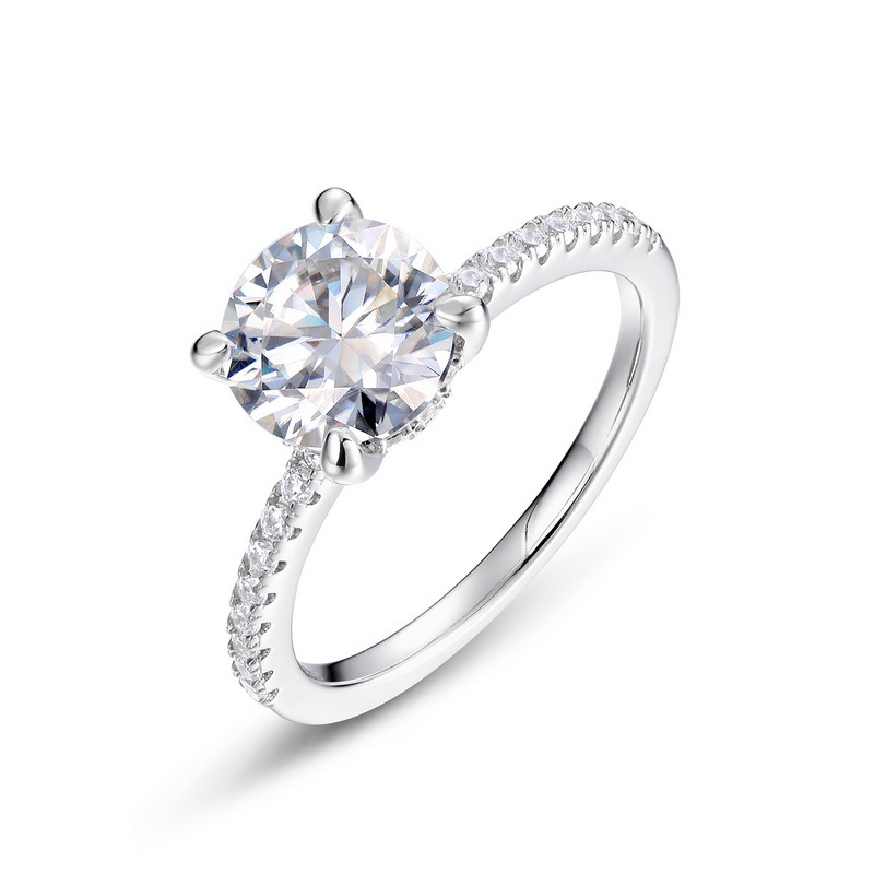 Wedding, Engagement Occasion Moissanite 925 Sterling Silver Rings GRA Certificate Geometric Rings