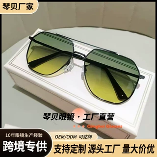 2025新款偏光高清时尚渐变色金属框防蓝光驾驶跨境批发