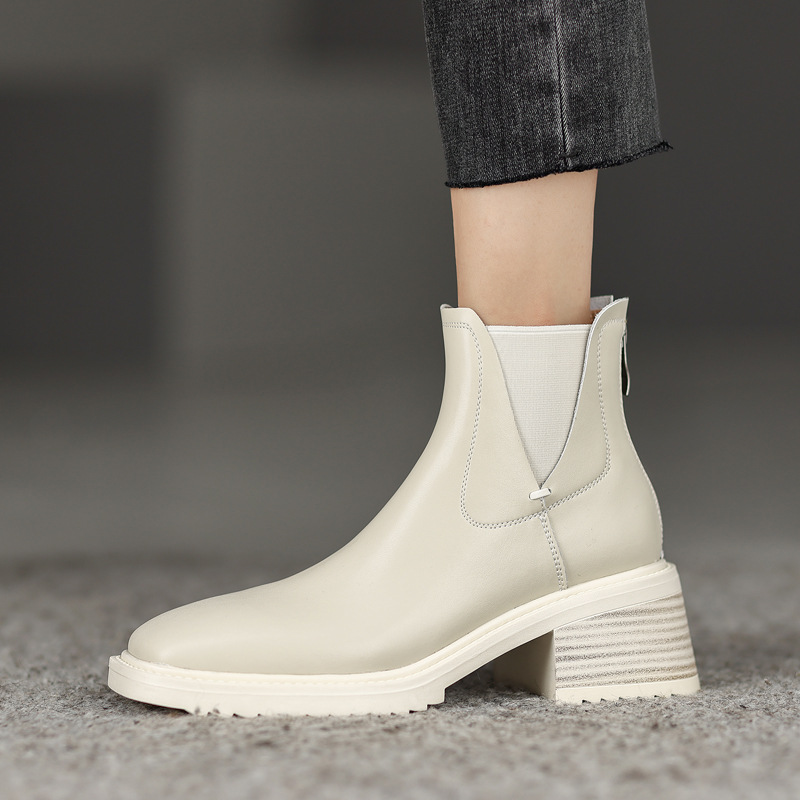 CHIKO Isabel Square Toe Block Heels Ankle Boots