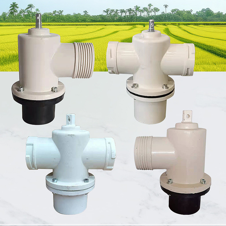玻璃钢出水口给水栓农田灌溉单向PVC塑料出水阀PE90农田浇地装配