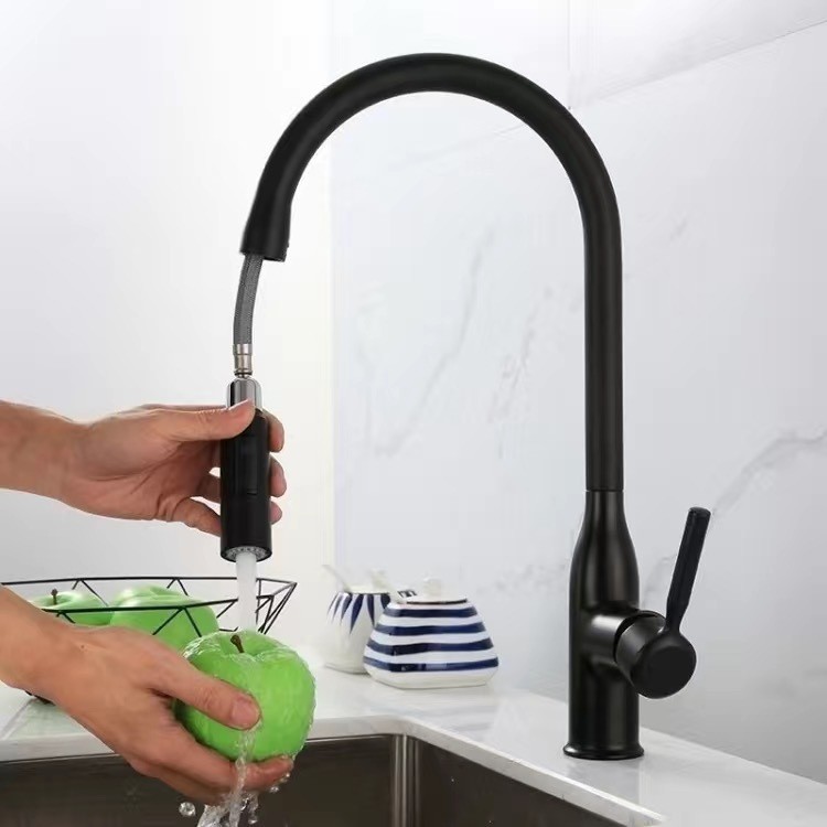 Grifo extraíble de latón, grifo extraíble para cocina doméstica, sin plomo, adecuado para fregadero y lavabo, grifo de cocina.
