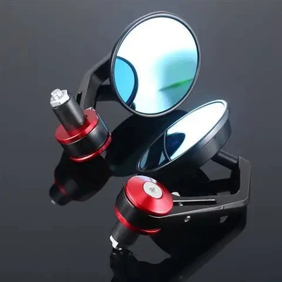 Motorcycle rearview mirror retro aluminum alloy 22nn handle - 5002-rearview-mirror-red
