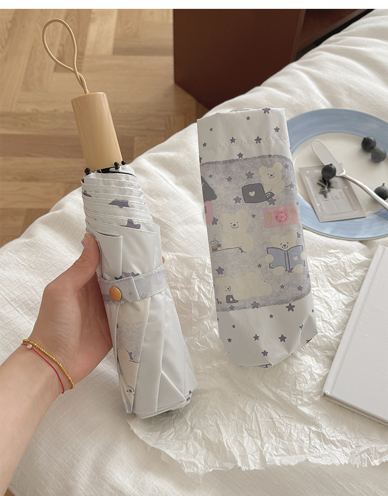 Cute Foldable Uv Sun Umbrella For Girls With Manual Automatic System_voghion.com