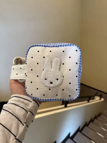 New polka dot Miffy rabbit clutch bag, ins polaroid camera sanitary napkin storage bag, portable makeup bag