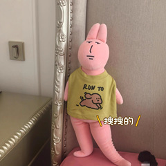 粉红兔子长条玩偶抱枕宿舍床上毛绒公仔沙雕生日礼物女生可拆洗