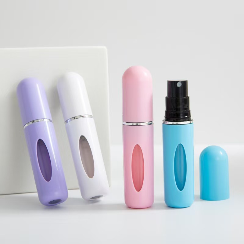 工場直送 プラスチック製5ml 底部直接充填 香水詰め替えボトル スプレーボトル キャンディーカラー 蓋付きプラスチックボトル|undefined