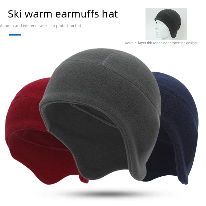 Autumn and Winter Outdoor Warm Small Cap Fleece Ear Protection Cap Windproof Cold-proof Baotou Cap Lining Cap Bicycle Riding Cap