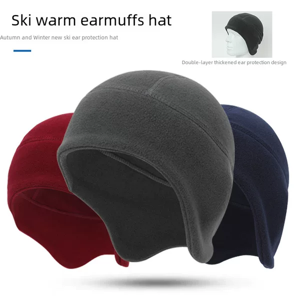 Autumn and Winter Outdoor Warm Small Cap Fleece Ear Protection Cap Windproof Cold-proof Baotou Cap Lining Cap Bicycle Riding Cap