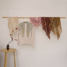 200s水溶羊绒色织格子小方巾女夏季防晒空调房搭肩山羊绒围巾披肩