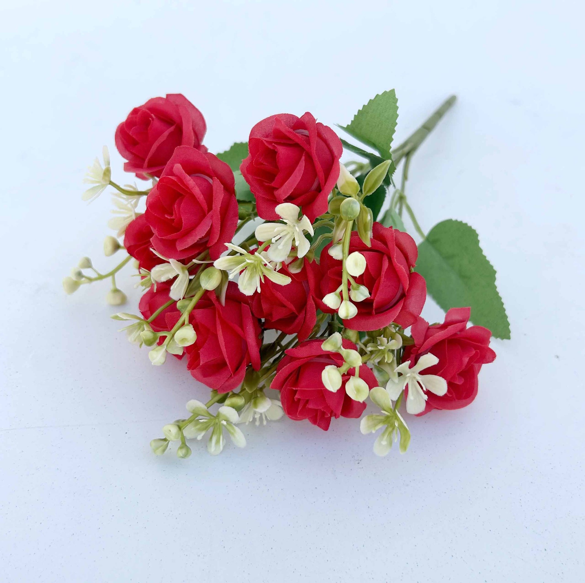 Ramo de flores artificiales rosa de estilo europeo pequeña flor artificial flor hogar boda decoración mesa florero pantalla