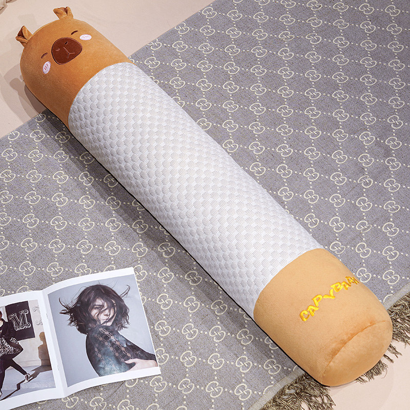 Almohada Cilíndrica de Capibara de Terciopelo y Algodón PP Suave para Cama image 6