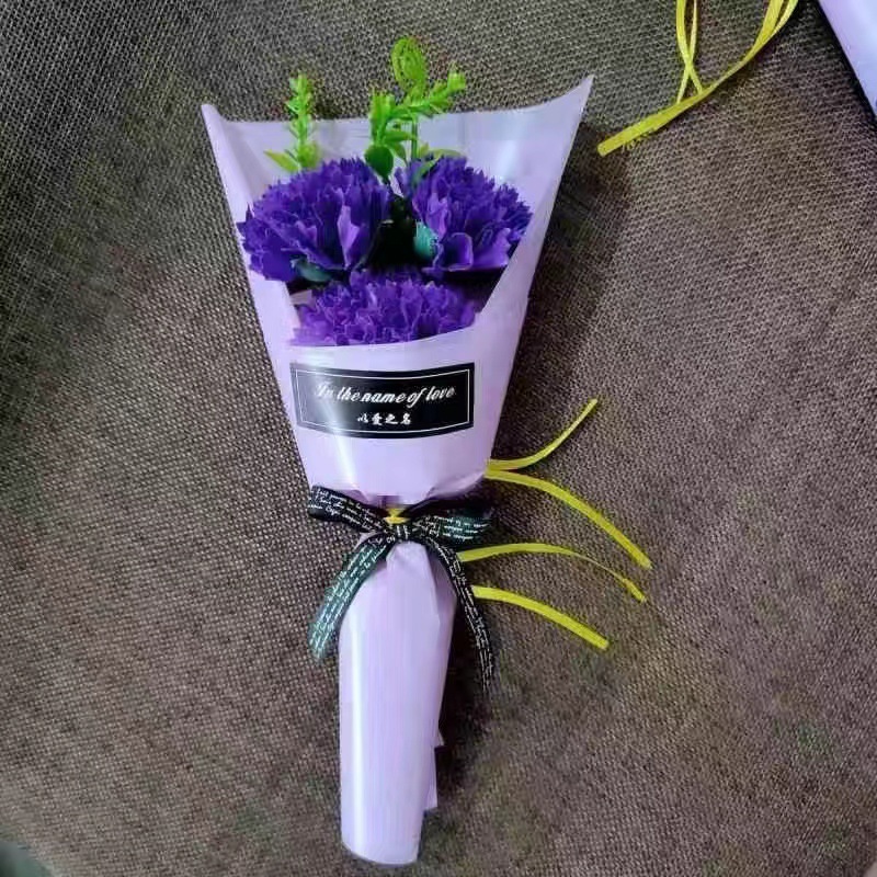 Navidad Día de San Valentín jabón Rosa ramo caja de regalo Clavel jabón flor 3 ramo regalo