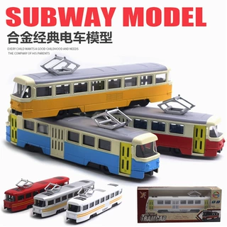 1:90合金电车模型 灯光音乐开门地铁玩具 巴士汽车车模 新款热卖