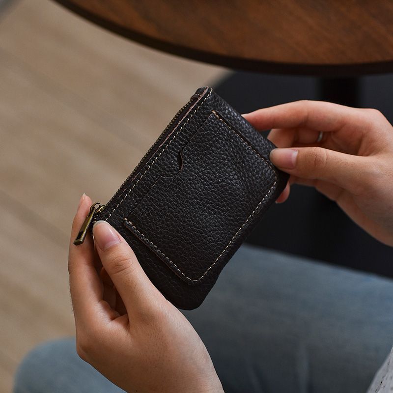 Retro Crazy Horse Leather Coin Purse for Men and Women, Small Wallet, Compact Card Holder, Card Cover, Top Layer Cowhide, Cross-border Factory Wholesale