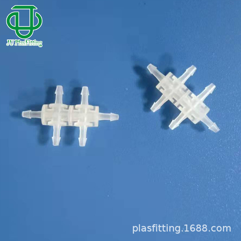 集优医用食品级PP塑料六通宝塔接头硅胶软水气管路分水器