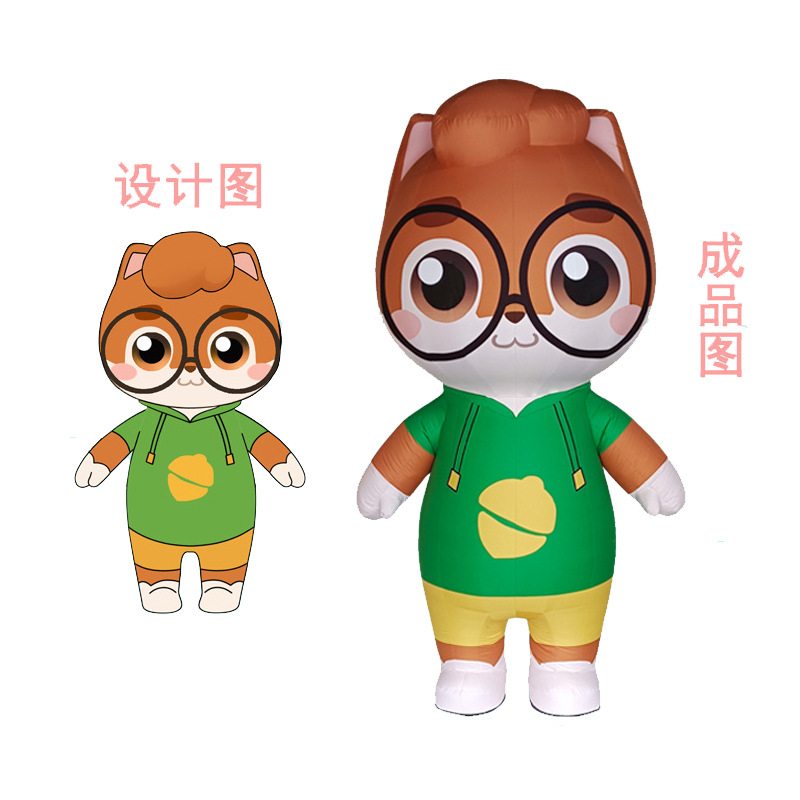 Modelo de aire de dibujos animados inflables personalizado caminando muñeca de dibujos animados publicidad mascota gran muñeca colgar flores belleza