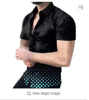 Comercio exterior transfronterizo hombres primavera 3D impresión llama manga corta Camisa casual personalidad europea y americana hombres más tamaño camisa hombres