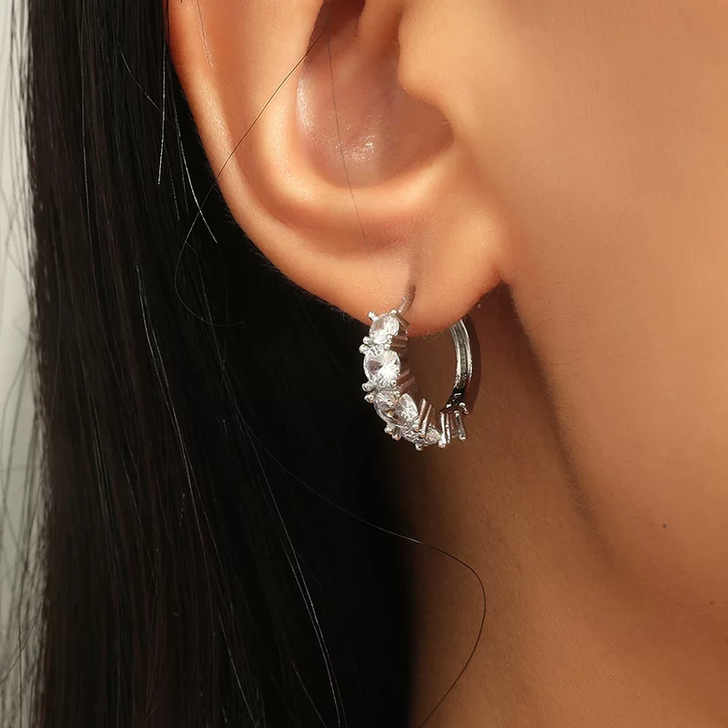 Copper earrings with zircon, 2021 collection