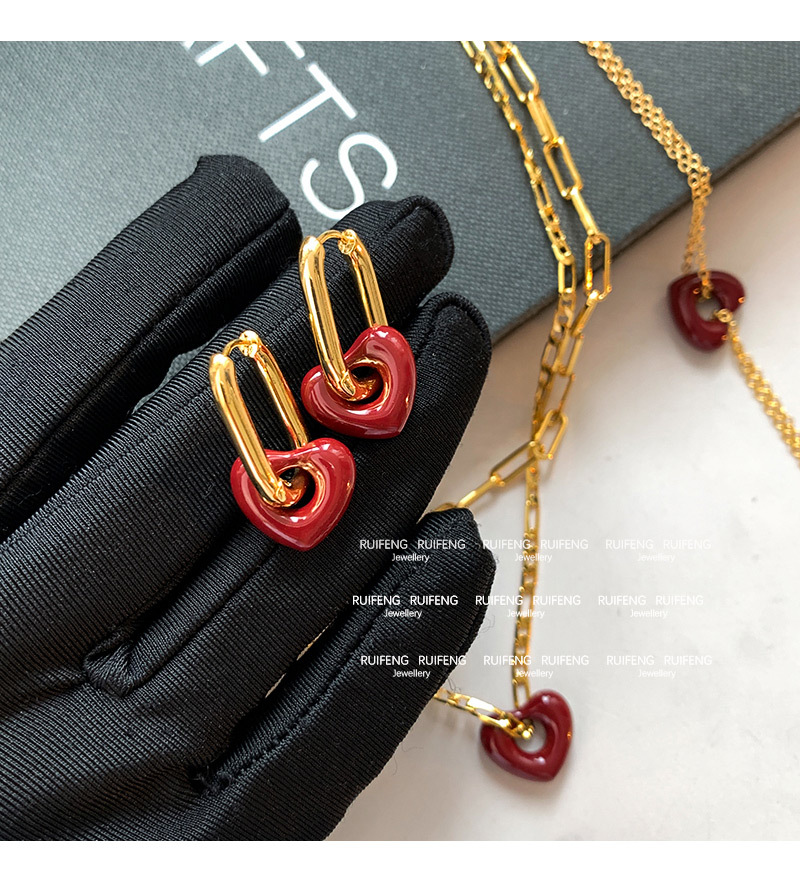 Holiday, Banquet, Daily Occasion Wholesale Jewelry Casual Elegant Lady Heart Shape Copper Plating Jewelry Set
