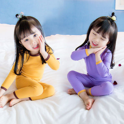 女童秋衣粉筆盒子套裝兒童家居服女寶寶小孩秋褲睡衣兩件套1-6歲