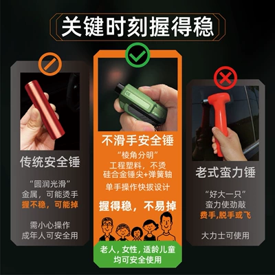 Car Safety Hammer, Seatbelt: Qəza çəkici