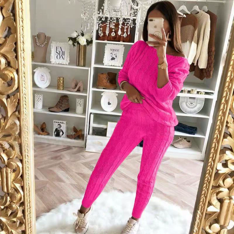 2023 осенне-зимние взрывы женские Amazon желает новой европейской и американской моды однотонный костюм свитер женский