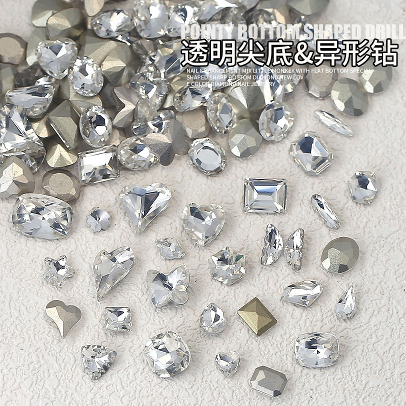 Nail Drill Pointed Bottom Drill Nail Jewelry Love Drill Nail Nail Accessories Drill Special-Shaped Drill Little Red Riding Book Broken Drill