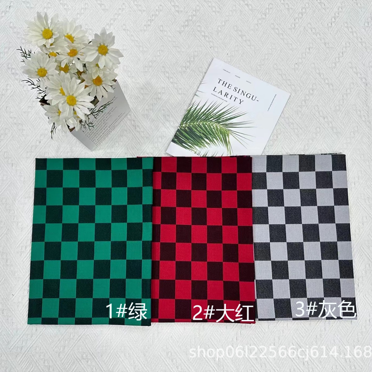 棋盘格裤子十支直弹色织面料色织布斜纹锦棉欧美童装格纹服装格子