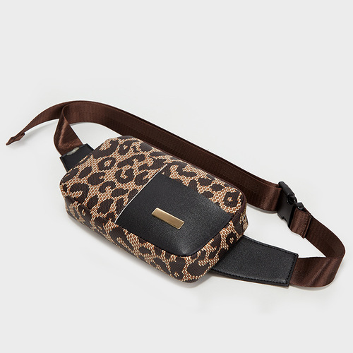 Leopard print small square bag, versatile for commuting, girls’ waist bag, shoulder bag, crossbody chest bag, can be shipped wholesale in one piece