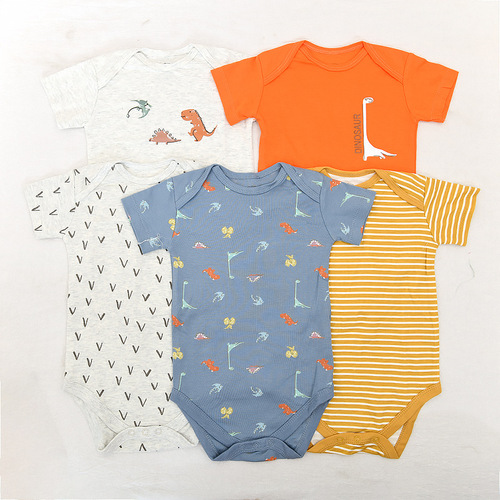 Baby Summer Outfit 5-Piece Set, Onesie, Climbing Suit, Diaper Cover for Newborns, Air Conditioning Clothes for Babies