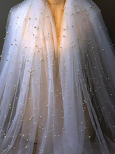 珍珠网纱布料珍珠纱婚纱蕾丝头纱公主床帘纱幔软薄纱背景布纱网布
