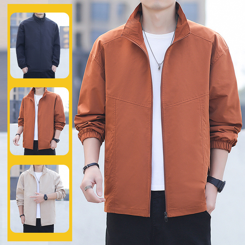 Chaqueta de hombre primavera y otoño nuevo estilo coreano de estilo general delgado chaqueta de cuello vertical chaqueta joven suelta a prueba de viento chaqueta guapo