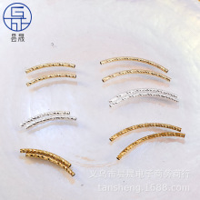 2mm弯管DIY铜配件原色开口圆环花纹连接管挂款材料闭合铜环小材料
