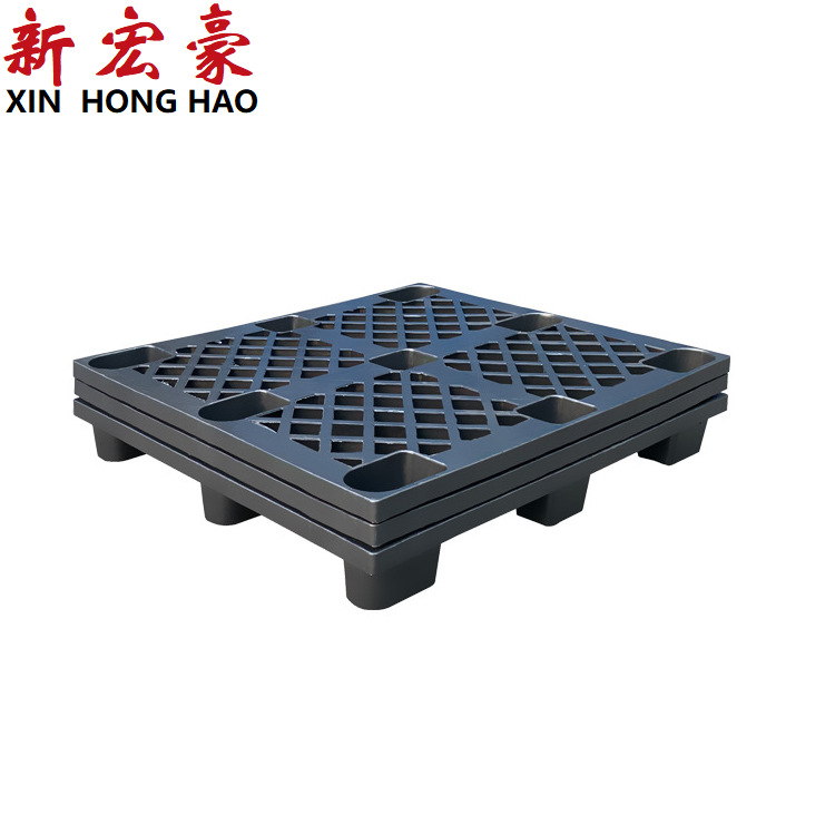 防静电塑胶托盘PP料聚乙烯黑色叉车栈板电子厂专用抗静电塑料卡板