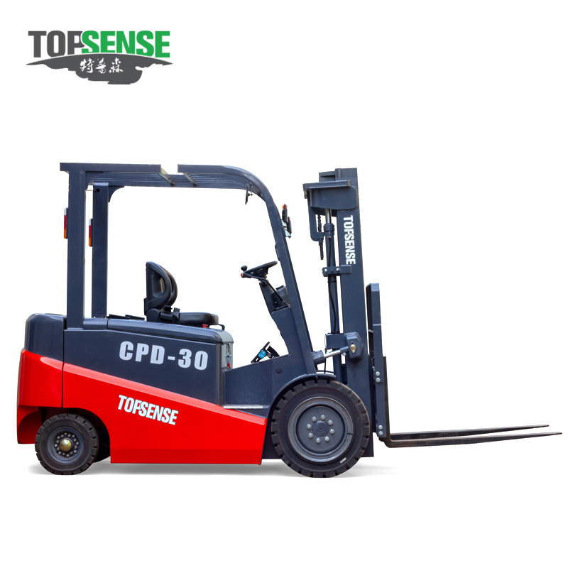 全新特普森3吨电动叉车工厂仓库货物装卸叉车物流车货物搬运铲车