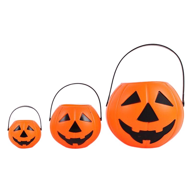 Cubo de calabaza para Halloween para niños, con sonido y luz, para regalo, al por mayor