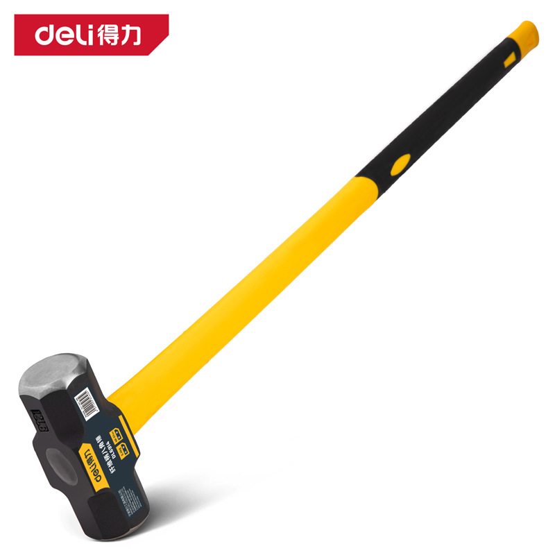 得力DL6914纤维柄八角锤12Lb 大铁锤 钉锤 木工手锤