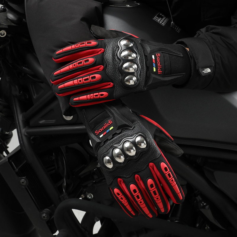 Guantes de motocicleta de invierno con pantalla táctil para hombres y mujeres, equipos de locomotora antideslizante, anti-caída, anti-derramamiento, guantes calientes al aire libre, a prueba de viento