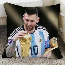 2022卡塔尔阿根廷梅西C罗抱枕世界杯装饰品周边纪念品靠垫礼品