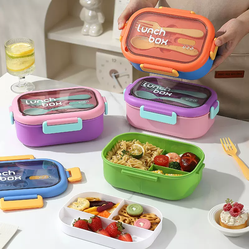 304不锈钢保温饭盒密封保鲜分格轻食便当盒学生便携可微波炉餐盒