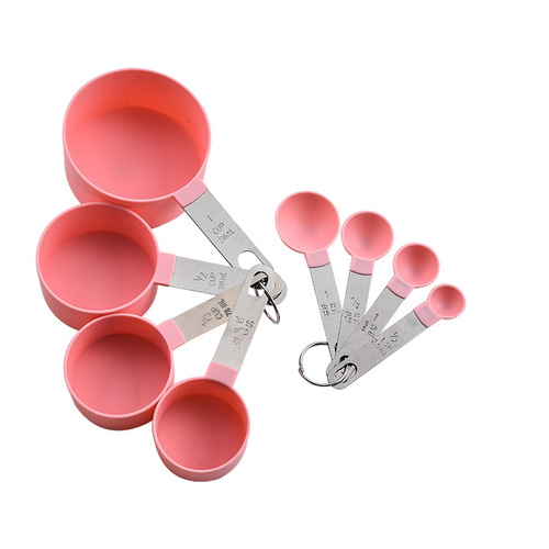 Stainless steel measuring cup 8-piece set Plastic measuring spoon measuring spoon measuring cup baking set kitchen tool seasoning spoon 4-piece set