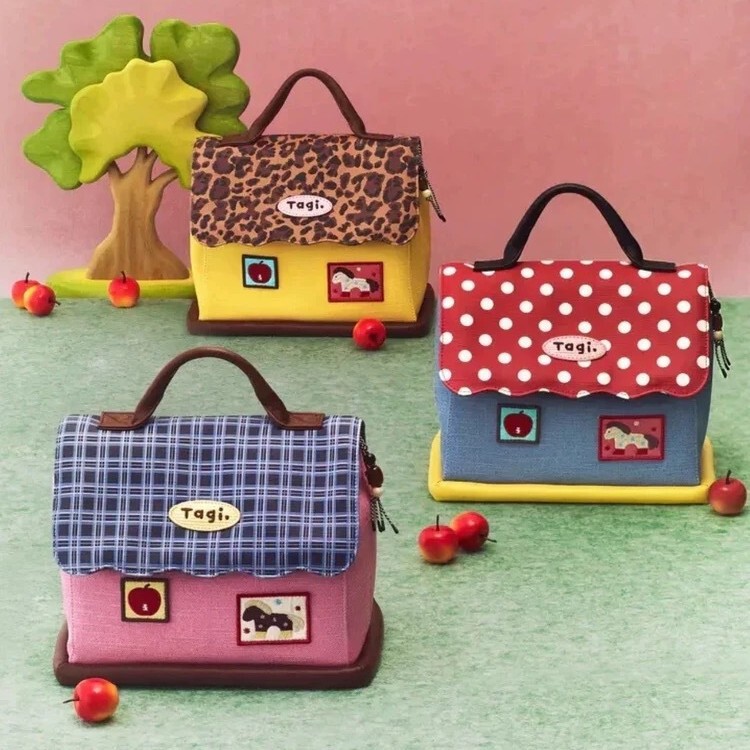 Tagi's New Small Leather House-Shaped Toiletry Bag, Multifunctional Large-Capacity Storage Bag, Portable Makeup Bag