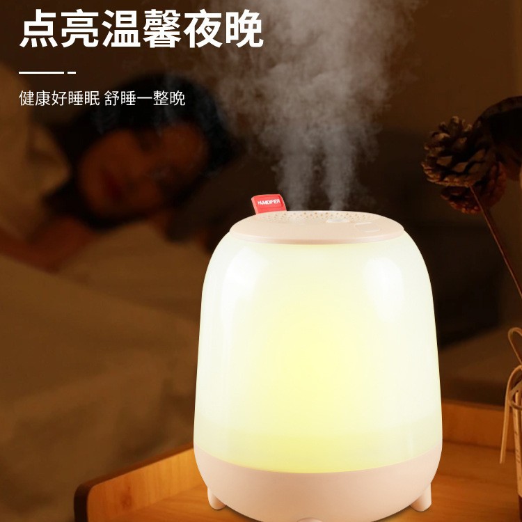 Humidificador de lámpara nocturna recargable de doble boquilla humidificador mini de escritorio de gran capacidad humidificador de aire silencioso directo