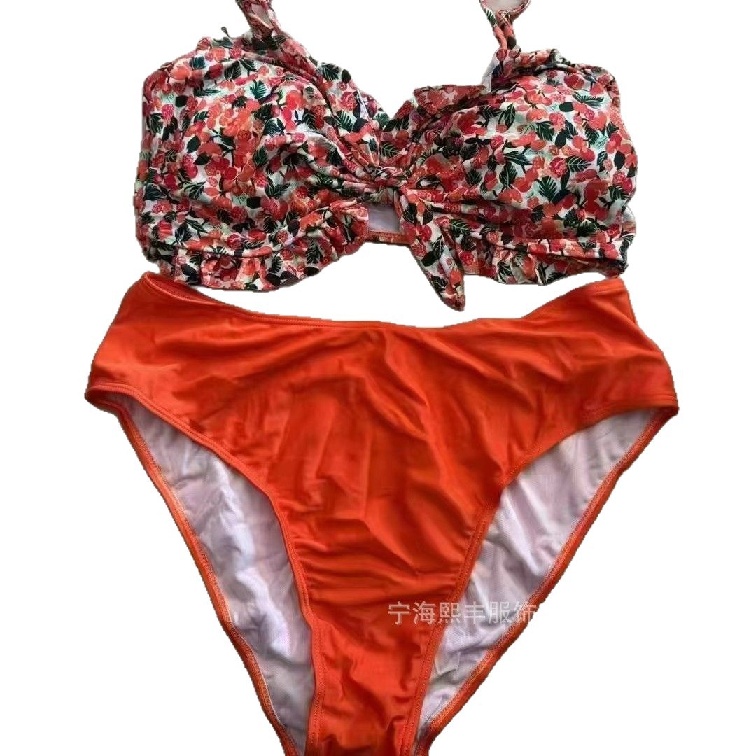 2025 nueva impresión europea y americana de Shein bikini vestido sexy malla grande trajes de baño al por mayor
